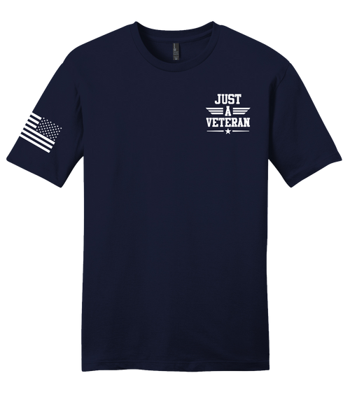 Just A Veteran - Blank Check - True Navy - Everyday Tee