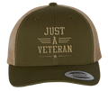 Just A Veteran - Retro Trucker Cap - Moss/Khaki