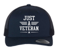 Just A Veteran - Retro Trucker Cap - Navy